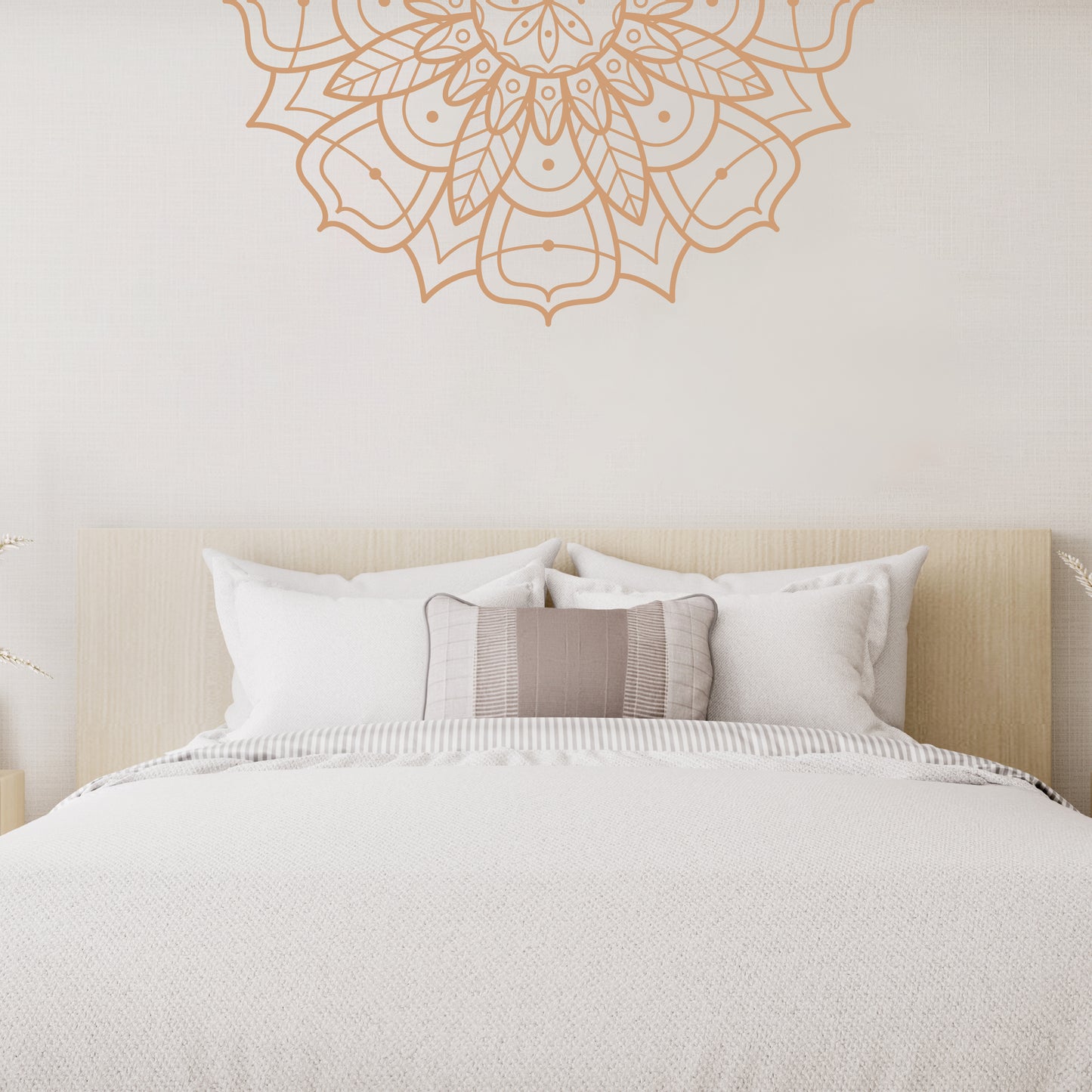 Custom Wall Decals - Mystical Mandala: Half Mandala Wall Decal Serenity