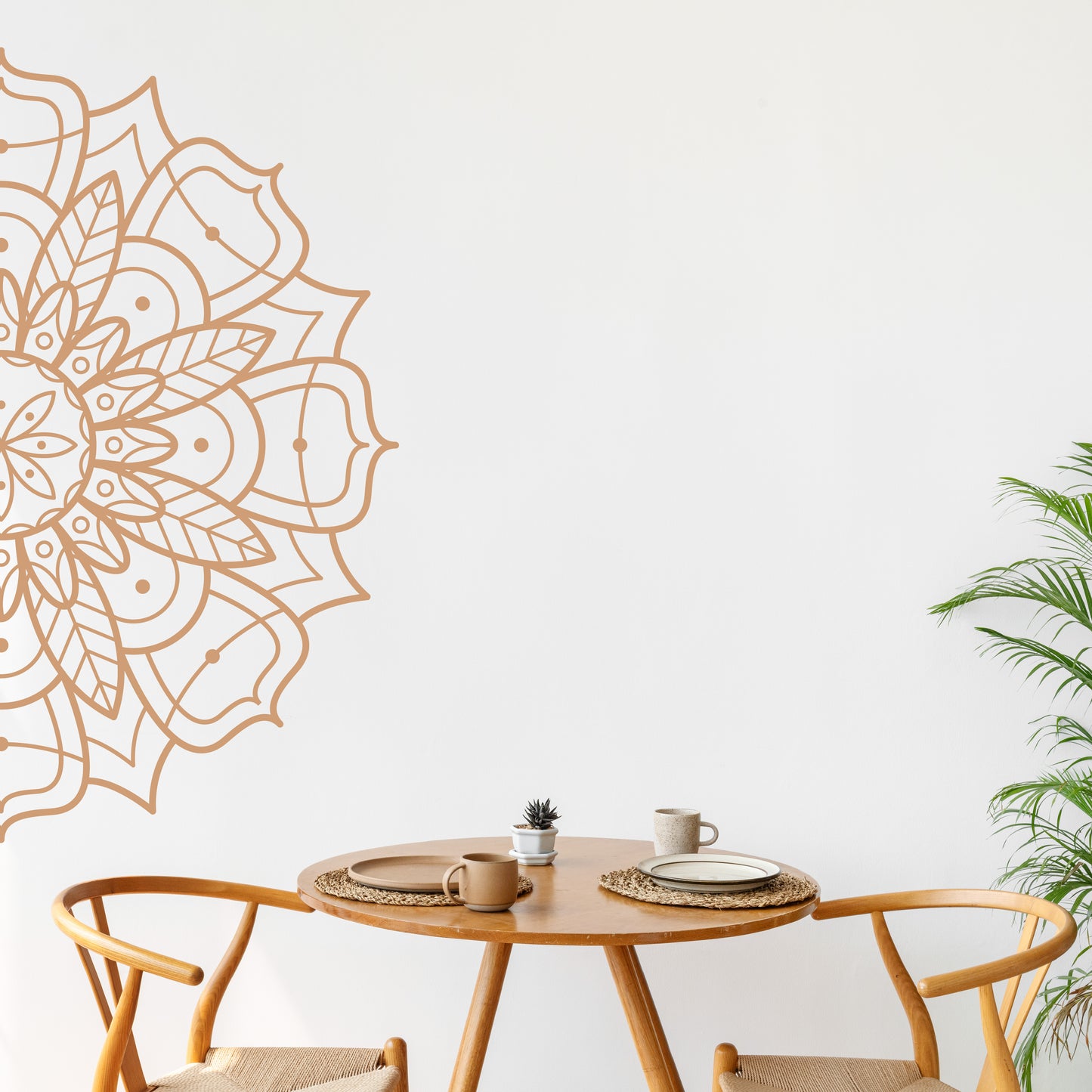 Custom Wall Decals - Mystical Mandala: Half Mandala Wall Decal Serenity