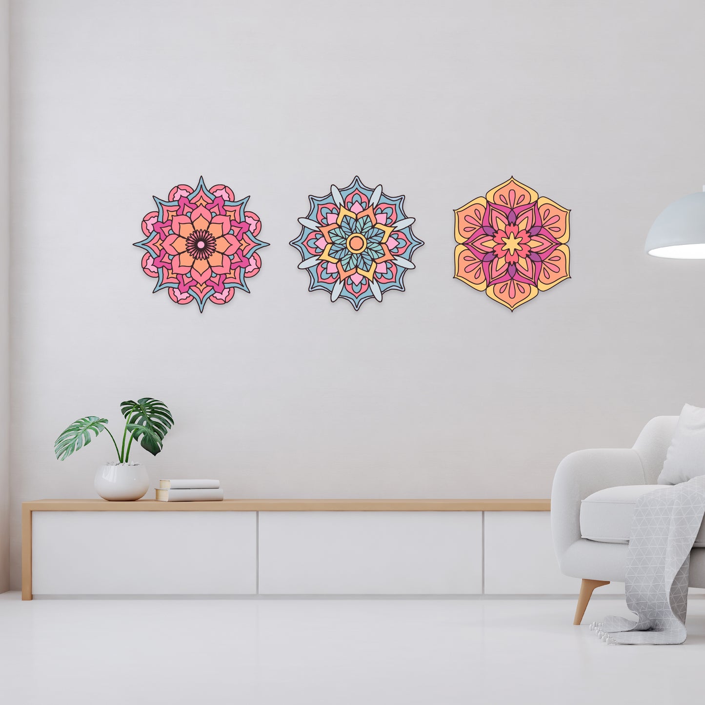 Custom Wall Decals - Mandala Dreams: Intricate Mandala Wall Decal Ensemble