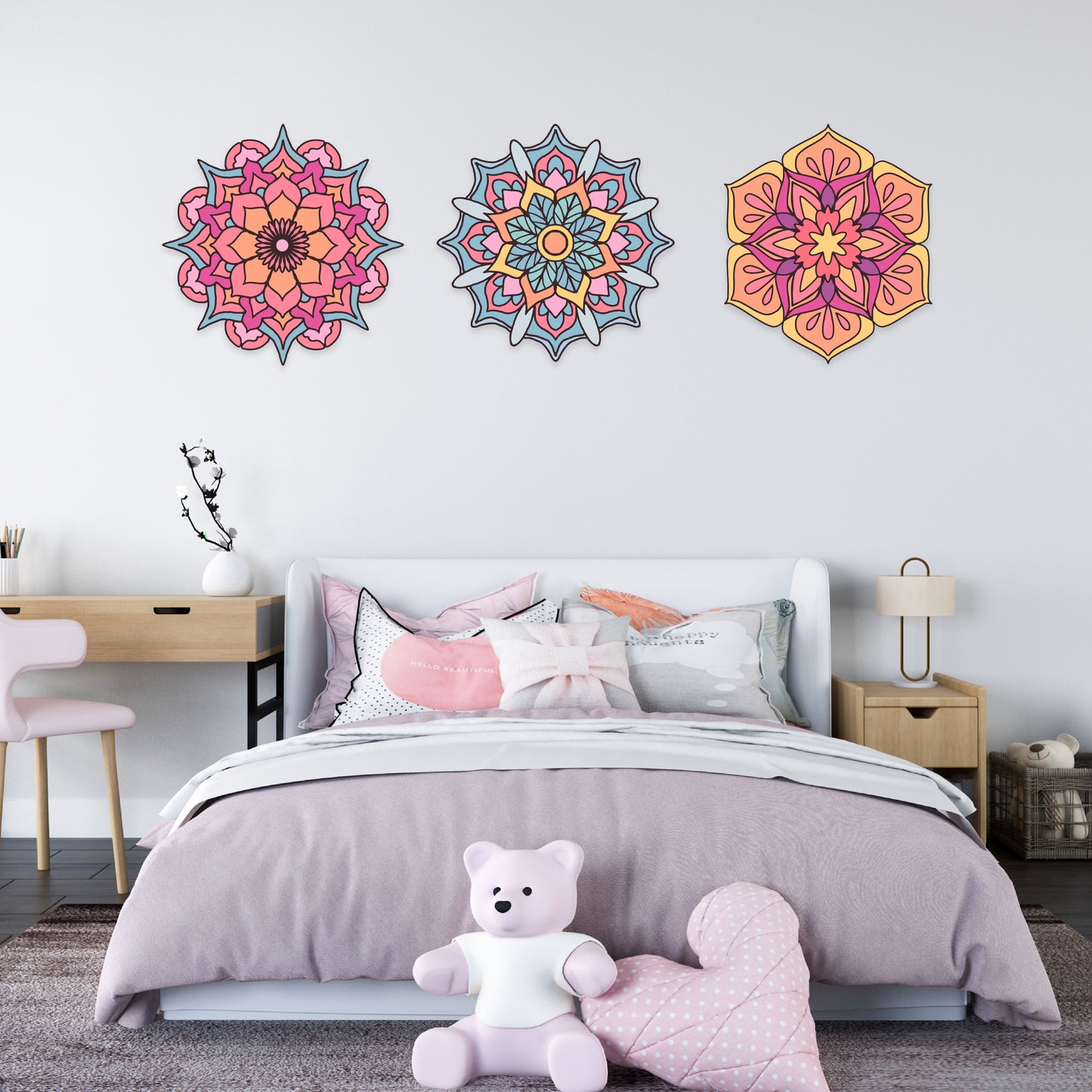 Custom Wall Decals - Mandala Dreams: Intricate Mandala Wall Decal Ensemble