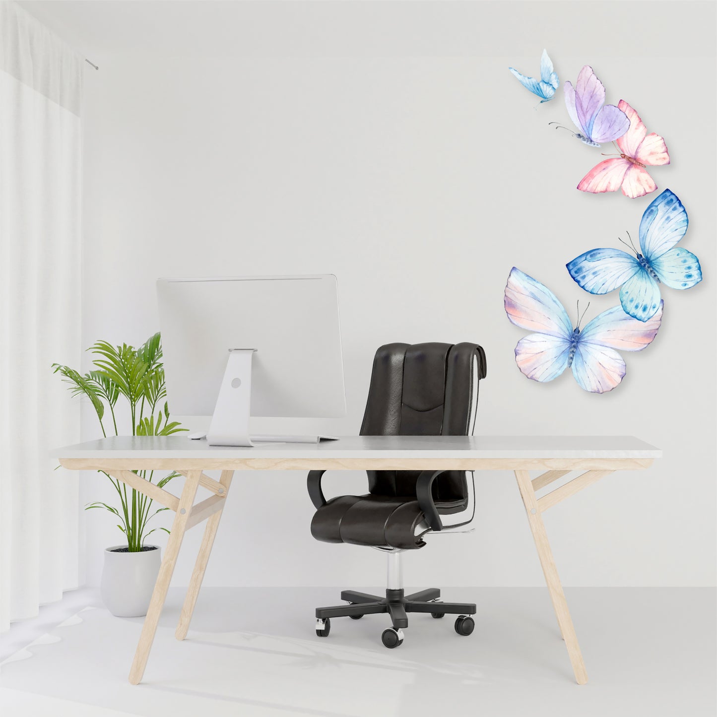 Custom Wall Decals - Butterfly Ballet: Watercolor Butterfly Wall Decal Ensemble