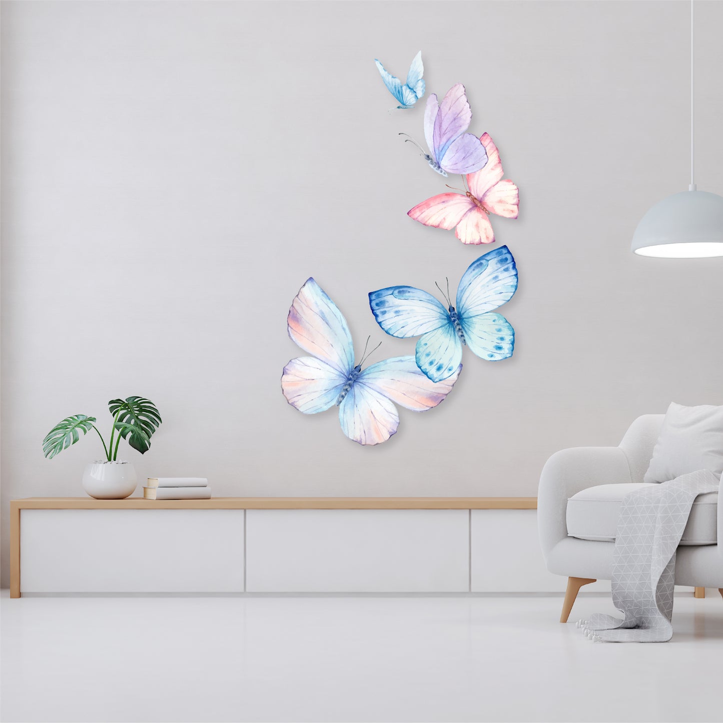 Custom Wall Decals - Butterfly Ballet: Watercolor Butterfly Wall Decal Ensemble