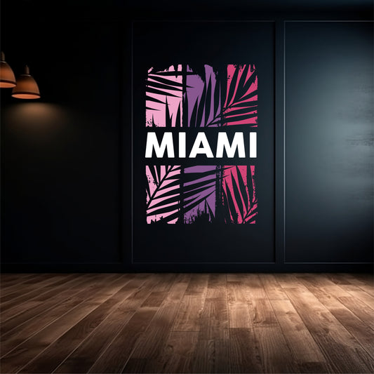 Custom Wall Decals - Miami Vibes: Text-Inspired Wall Decal Elegance