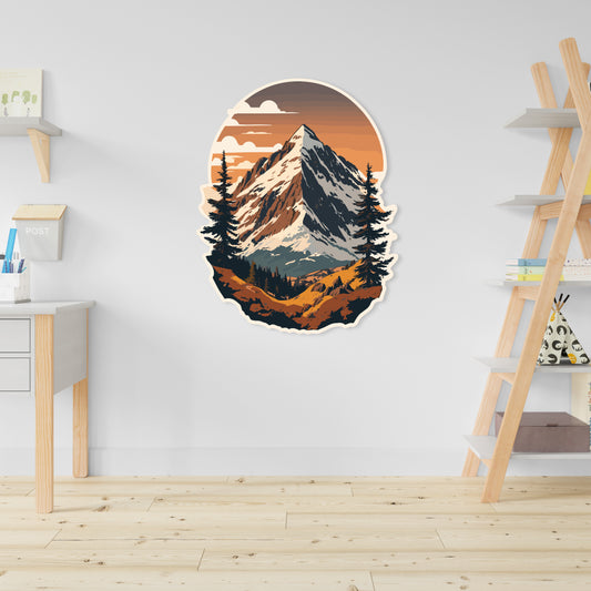 Custom Wall Decals - Snowy Summit: Steep Mountain Wall Decal Adventure