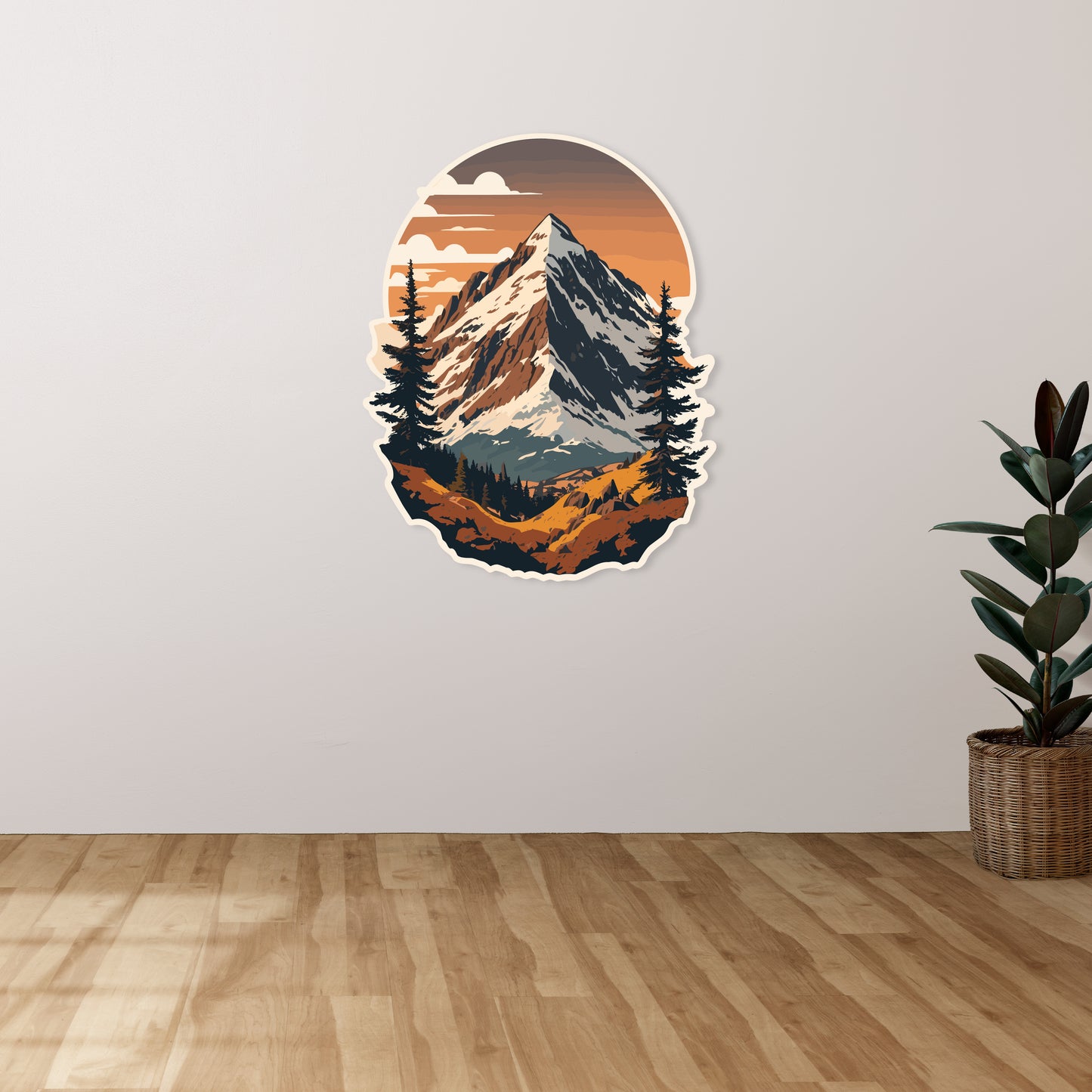 Custom Wall Decals - Snowy Summit: Steep Mountain Wall Decal Adventure