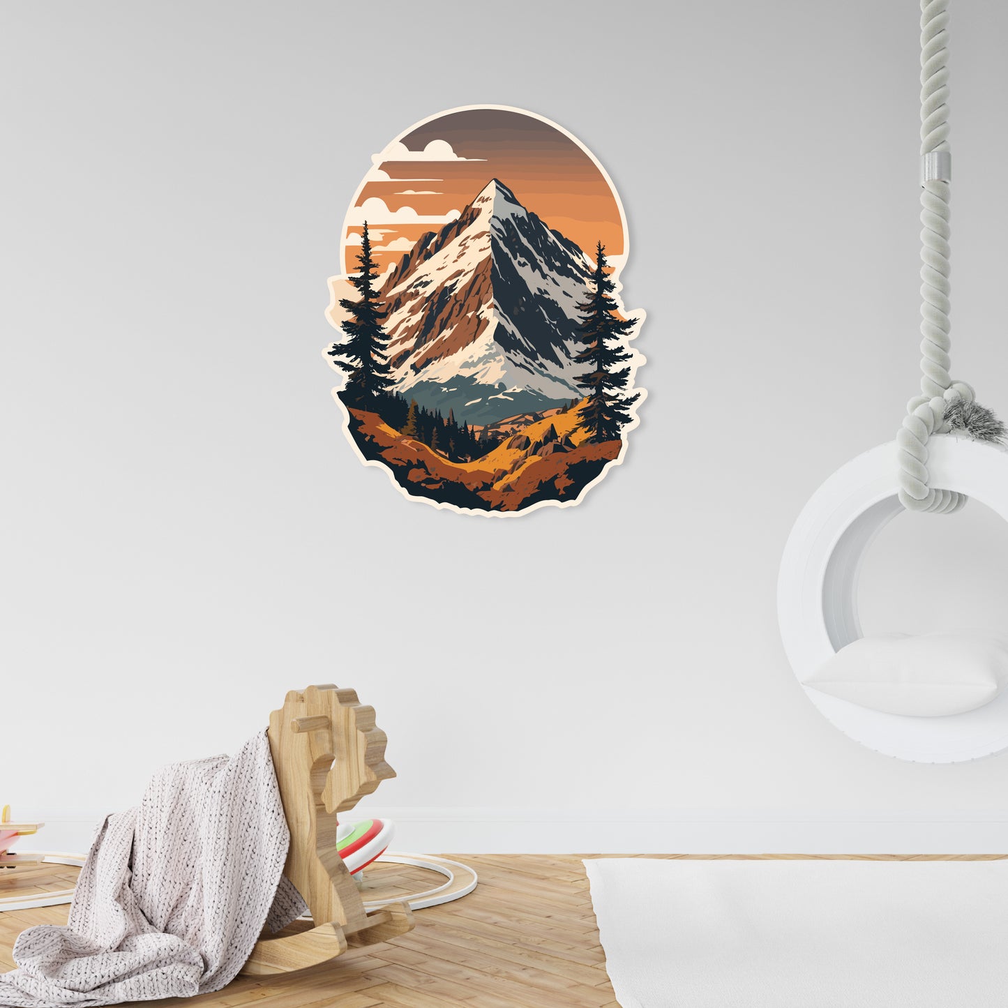 Custom Wall Decals - Snowy Summit: Steep Mountain Wall Decal Adventure