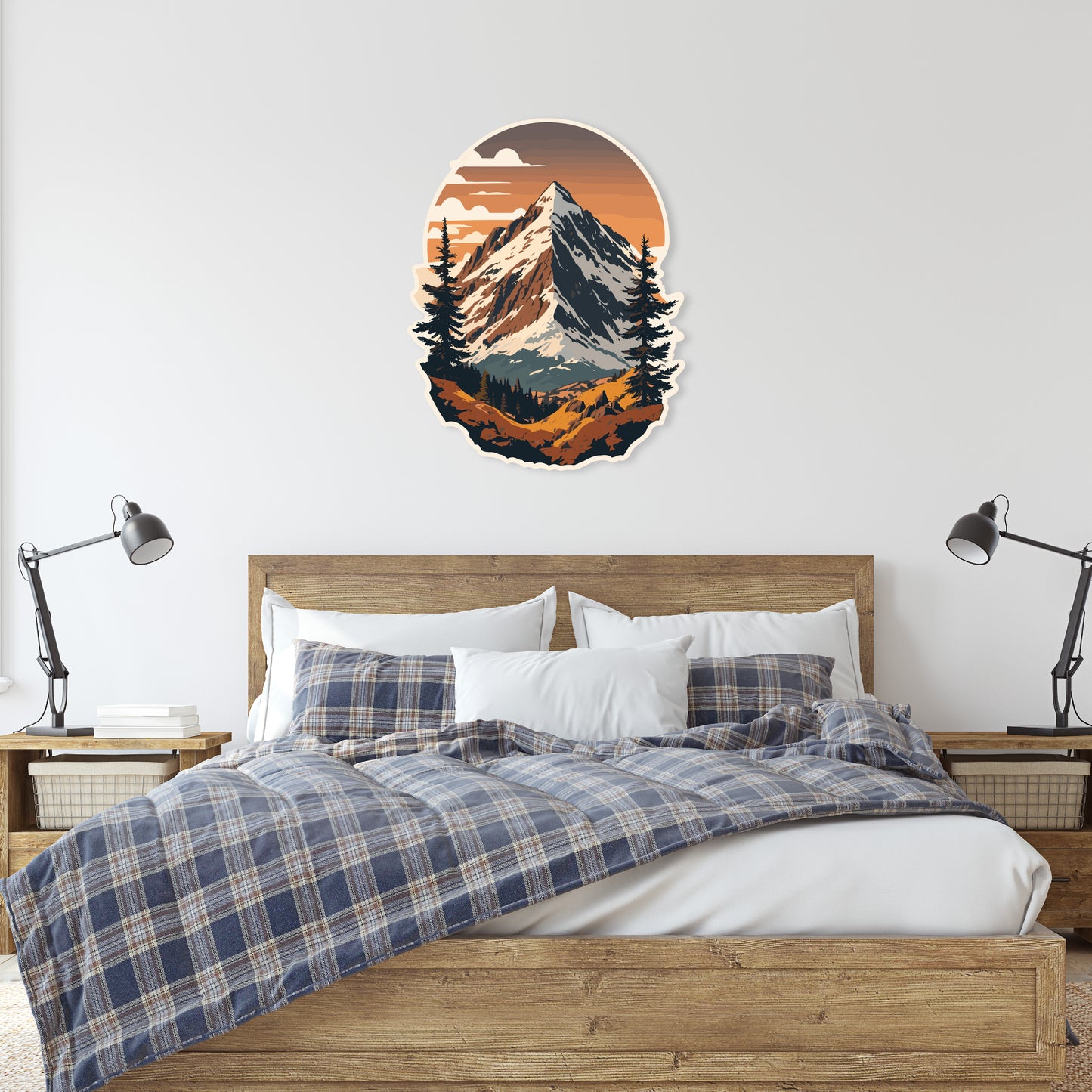 Custom Wall Decals - Snowy Summit: Steep Mountain Wall Decal Adventure