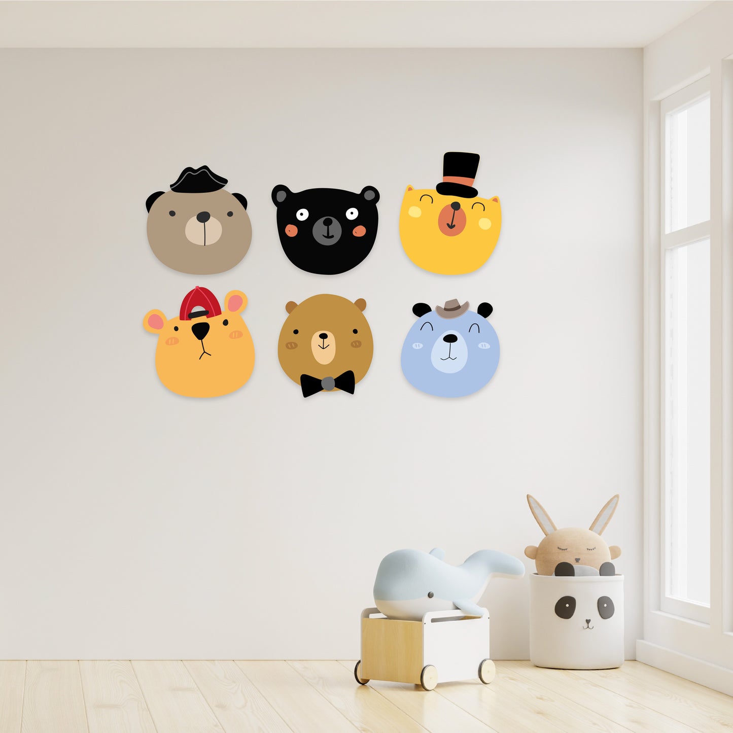 Custom Wall Decals - Colorful Bears in Costume: Bear Ensemble Wall Decal Fiesta