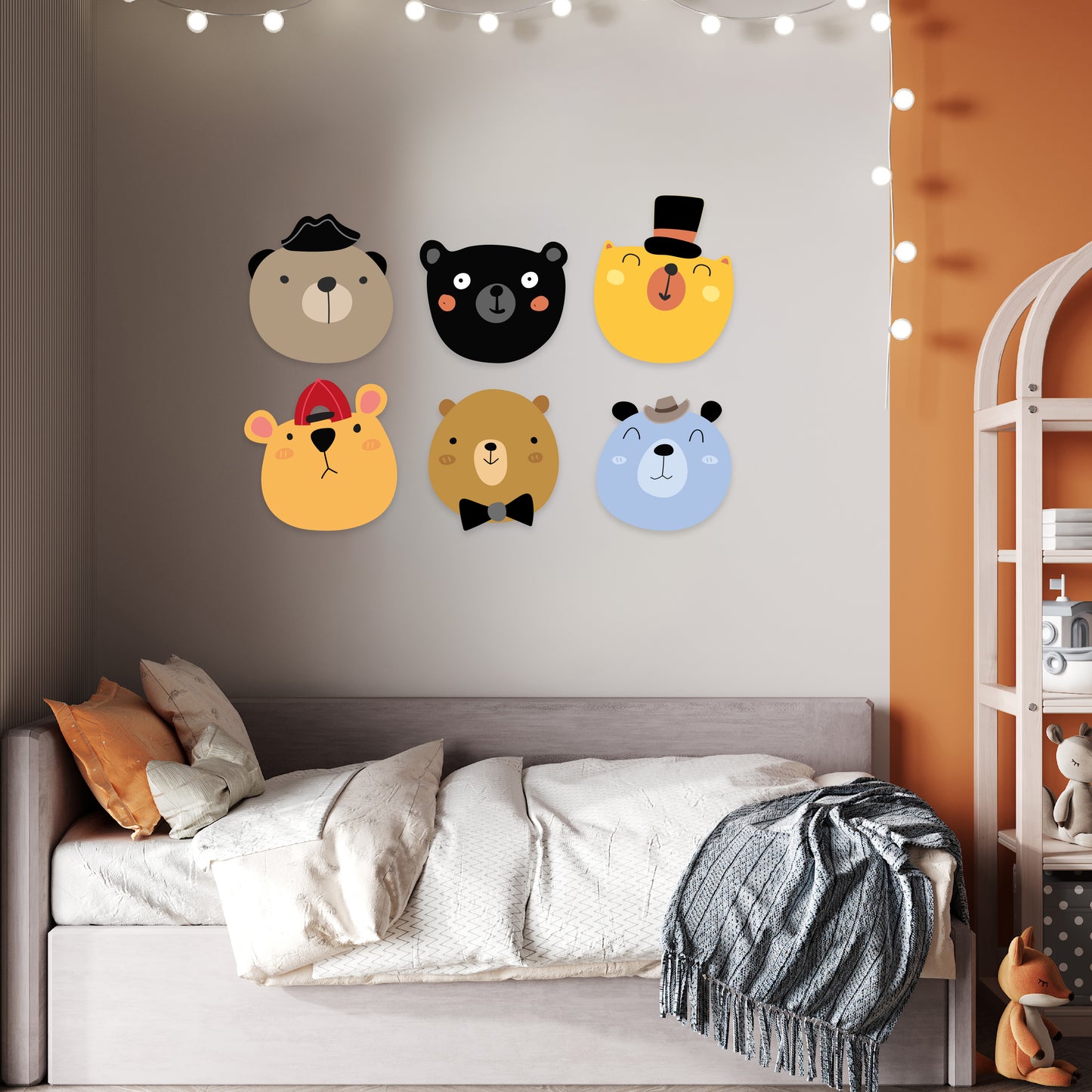 Custom Wall Decals - Colorful Bears in Costume: Bear Ensemble Wall Decal Fiesta