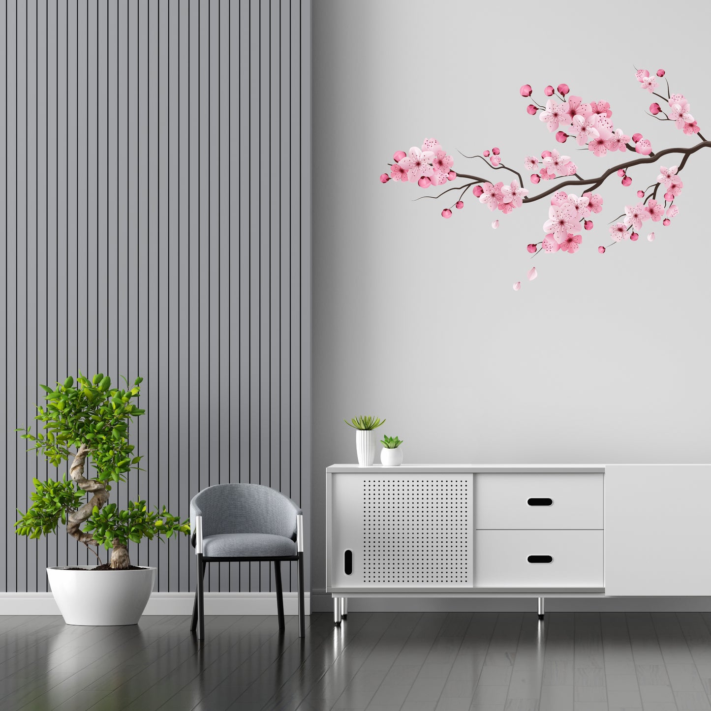 Custom Wall Decals - Cherry Blossom Whispers: Cherry Blossom Tree Wall Decal Serenity