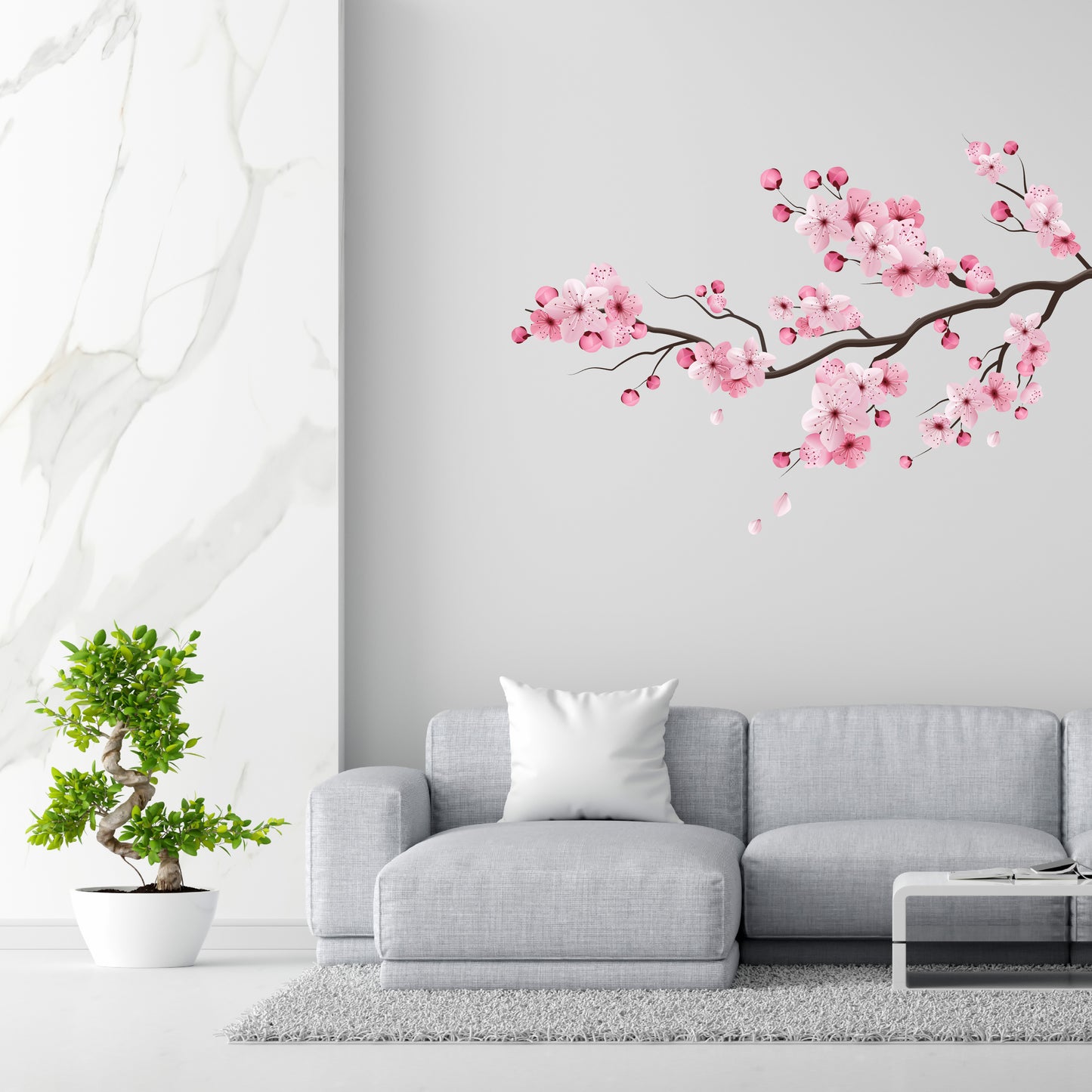 Custom Wall Decals - Cherry Blossom Whispers: Cherry Blossom Tree Wall Decal Serenity